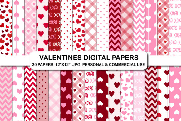 30 Valentine Digital Background Papers: Creative, Versatile & Print-Ready Design Assets