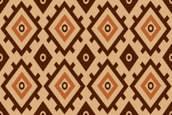 Aztec Ethnic Geometric Brown Pattern
