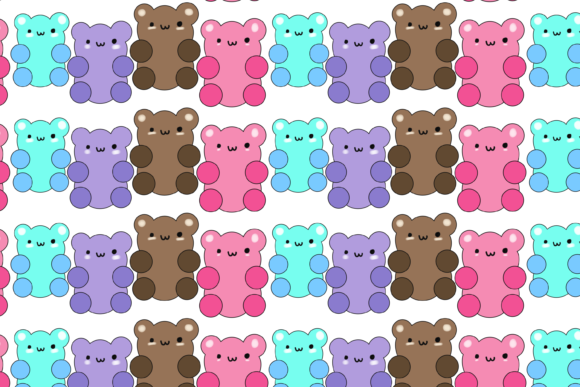 Colourful Gummy Bears Pattern: A Versatile, High-Quality Design Asset for Creative Professionals
