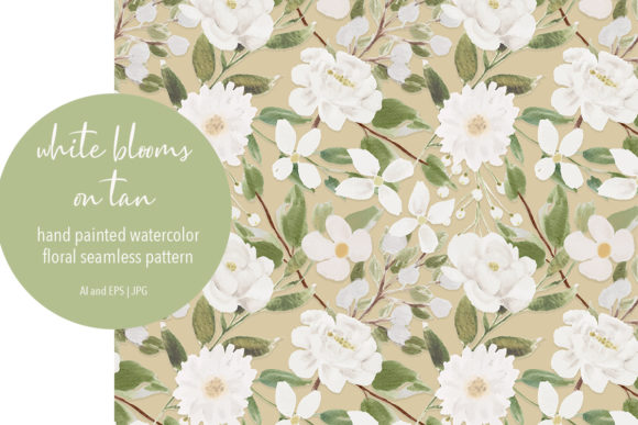 Romantic Ivory Floral on Tan: A Timeless Choice for Creative Projects