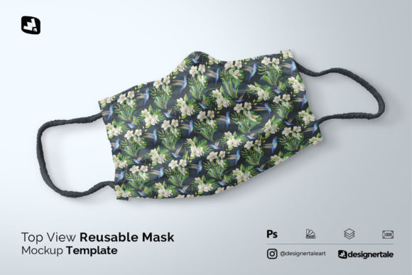 Top View Reusable Mask Mockup
